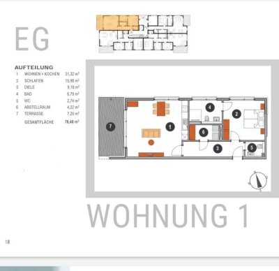 Moderne 2 Zimmer Erdgeschosswohnung  mit eigenem Garten in zentraler Lage