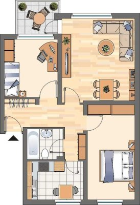 3-Zimmer-Wohnung in Kamen Methler- Balkon - neues Bad