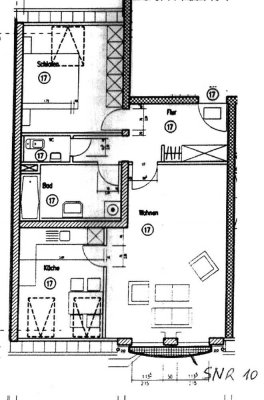 3-Zimmerwohnung befindet sich im Dachgeschoss eines Mehrfamilienhauses