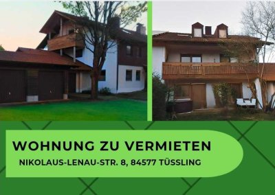 Sonnige 3-Zimmer-Wohnung mit Süd-Balkon, Garten und Garagen in Tüßling ab sofort Bezugsfrei!