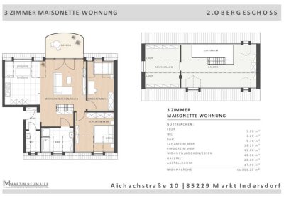 3-Zimmer-Maisonette-Wohnung mit Balkon in Markt Indersdorf