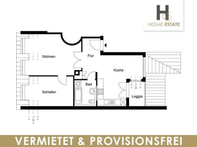 Schnucklige 2 Zi. -Dachgeschosswohnung -Provisionsfrei