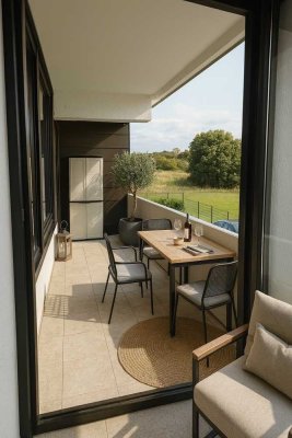 Vollständig renovierte Wohnung mit zwei Zimmern sowie Balkon und Einbauküche in Pohlheim