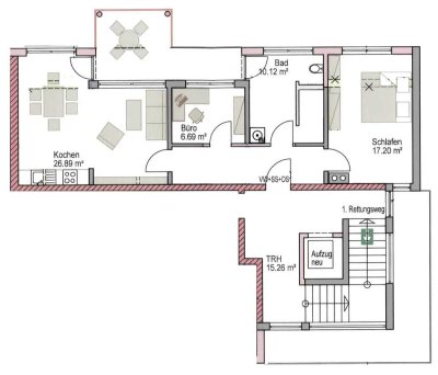 Exklusive 2,5-Zimmer-Wohnung mit Balkon in Bad Wörishofen
