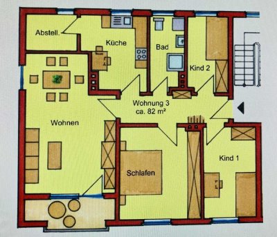Helle und gepflegte 4-Zimmer-Wohnung mit Balkon