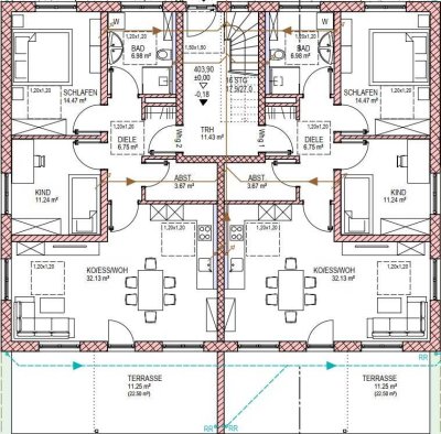 Mietwohnung 3 Zimmer Erstbezug Terrasse/Balkon