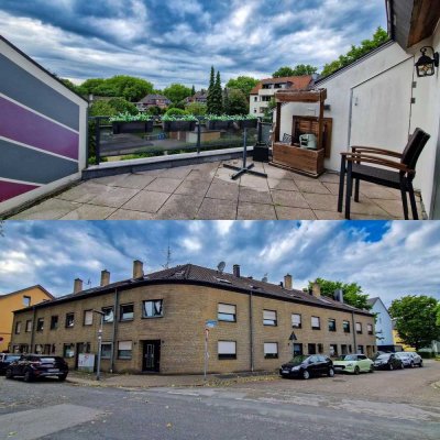 Moderne Wohnung mit Dachterrasse in einem Vierfamilienhaus.
