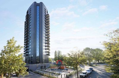 KÖLN-MÜLHEIM - TOLLE 3-ZIMMERWOHNUNG IM NEUEN WOHNTURM "OPAL" DIREKT AM UFER! +KÜCHENÜBERNAHME MÖGL