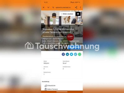 Tauschwohnung: Schöne Erdgeschosswohnung (3 Zimmer) mit Terrasse