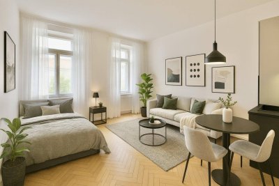 ERSTBEZUG nach Sanierung - 1 Zimmer - ca. 26,31 m² WFL - moderne Ausstattung - tolle öffentliche Anbindung