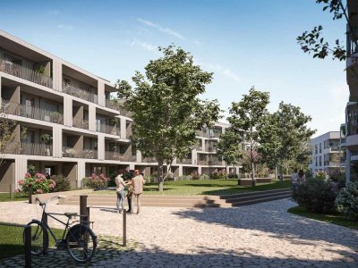 Smarte 2-Zimmer-Wohnung mit großem Balkon in autofreier Wohnanlage