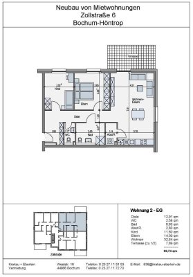 Erstbezug mit Terrasse: Geschmackvolle 3,5-Raum-Wohnung in Bochum (Z2)