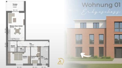 Moderne Eigentumswohnung mit Terrasse – klimafreundlich & förderfähig
