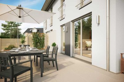 Direkt am Feldrand - Moderne und massiv gebaute DHH inkl. Grundstück direkt in Bad Wörishofen in A+