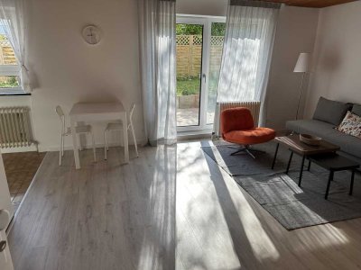 Möblierte 2-Raum-Terrassenwohnung zum temporären Gebrauch (max. 12 Monate)