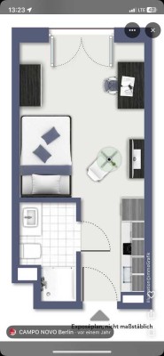 Vollständig renovierte 1-Zimmer-Terrassenwohnung mit Balkon und EBK in Berlin