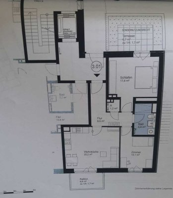 Helle möblierte 3-Zi. Wohnung im Neubau am Stadtpark