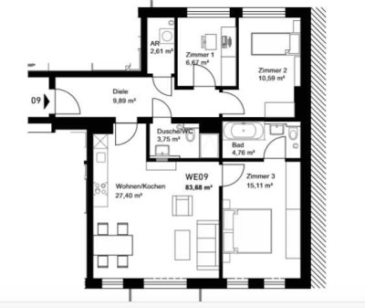 4 ZIMMERWOHNUNG