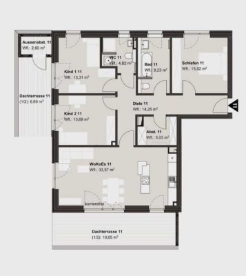 Nachmieter gesucht Energieeffiziente 4-Zimmer Wohnung Penthouse, Wallbox, Wärmepumpe, Solar.