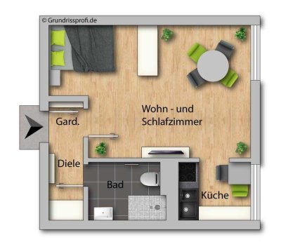 Wohnen im Grünen! 1 ZW in zentraler Lage in Nürnberg - Erbpacht  !