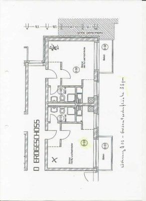 1-Raum-Erdgeschosswohnung mit Balkon und Einbauküche in Gießen