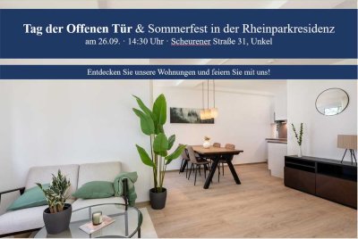 Grünes Wohnen am Rhein - barrierefrei - Erstbezug nach Sanierung mit Einbauküche und Balkon/Terrasse