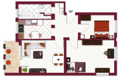 VollMöblierte 3-Zimmer-Wohnung in TOP Lage in Bad Cannstatt