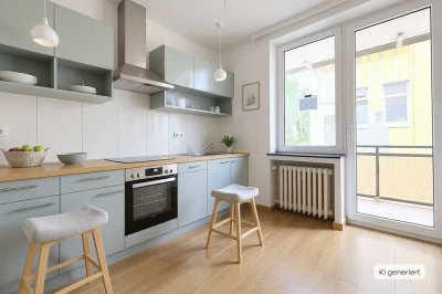 Sofort beziehbar & 2-Zimmer-Wohnung im Erdgeschoss – frisch renoviert & möbliert
