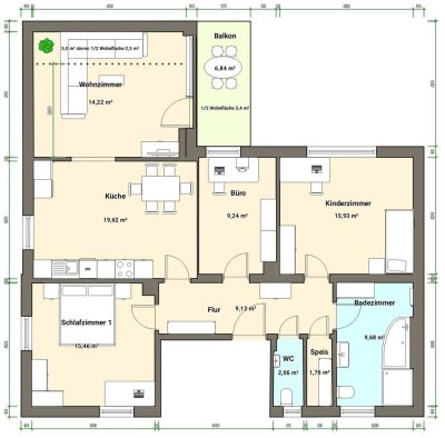 4-Zimmer-Wohnung in zentraler ruhiger Lage in Olching