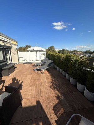 Sehr schöne und sehr gut ausgestattete 2-Zimmer-Wohnung mit außergewöhnlicher Dachterrasse
