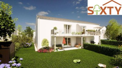 Geräumige Gartenwohnung mit 3,5 Zimmern, Terrasse, Eigengarten und 2 Parkplätzen.