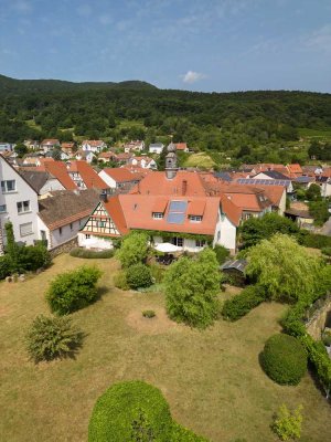Charmanter, sanierter Winzerhof mit großem Gartengrundstück, Terrassen, Tagungsraum und Partyhof