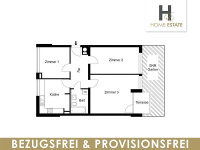3 Zimmer-Küche-Bad und Garten plus Provisionsfrei