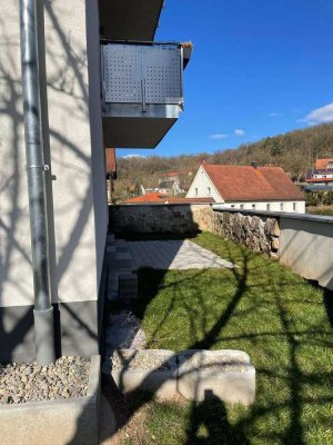 Helle 4-Zimmer-Erdgeschosswohnung mit Grünfläche in Weihenzell zu vermieten..