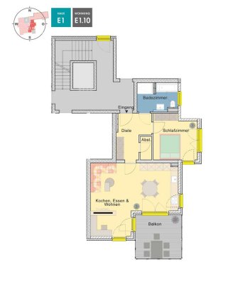 MEISTERSTÜCK |  2 Zimmer Obergeschoss mit großzügigem Südbalkon und mit Abstellraum