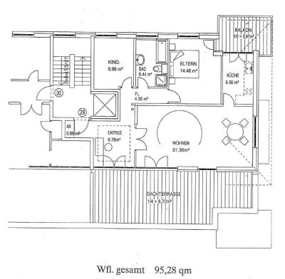 Gepflegte 3-Raum-Dachterassen Wohnung mit Balkon und Einbauküche in München