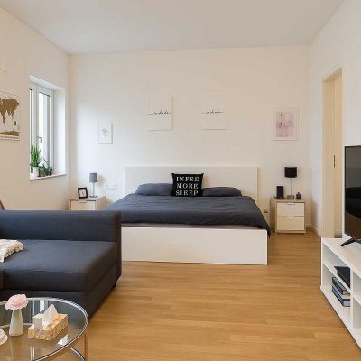 �️ 1,5 Zi. Neubau-Luxus mit 3,2 m Decken – Toplage Frankfurt-Ostend, EZB 400 m
