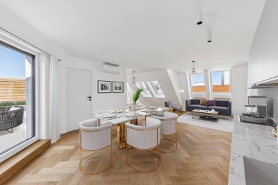 Luxuriöser Erstbezug: Dachgeschosswohnung mit Terrasse auf Wohnebene, Privatsphäre und freiem Blick