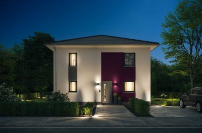 Repräsentativ, durchdacht, energieeffizient – moderne Elbe-Haus®-Stadtvilla mit Raum für die ganze F