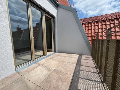KFW55, exklusive Eigentumswohnung mit großer Dachterrasse, Fernwärme+Lüftungsanlage