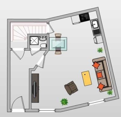 Sonnige 1-Zimmer-Terrassenwohnung mit gehobener Innenausstattung und EBK in Wismar/Altstadt