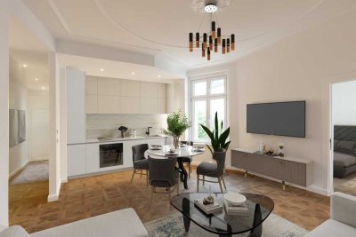 TOP SANIERTE 3-Zimmer-Komfort-Altbau-WE, kleiner Garten und Balkon