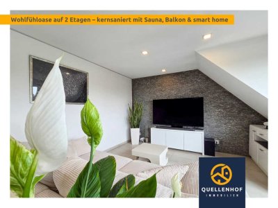 Traumhafte Maisonette-Wohnung! Kernsaniert mit Sauna, Balkon & smarter Technik in Frechen-Buschbell!