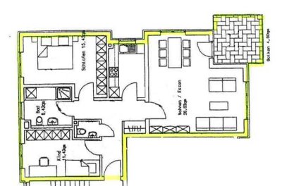 gut geschnittene, helle 3-Zimmer-Wohnung mit Balkon im 2. OG in Wiesbaden-Dotzheim