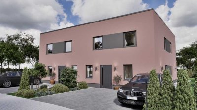 Familienhaus: Neubau Doppelhaushälfte, FBH, A+, PV, Lüftung