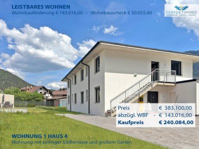 Sofort bezugsfertig: Wohnbaugeförderte, fantastische Gartenwohnung im Neubau