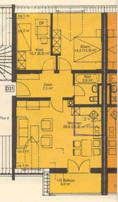 Gepflegte 3-Zimmer-Wohnung mit Balkon im 3. OG in Neutraubling