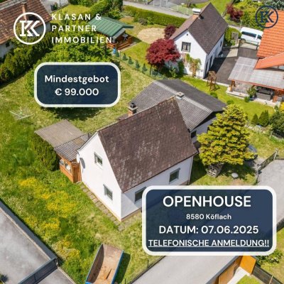 OPEN HOUSE am 07.06.2025Charmantes Einfamilienhaus mit großem Garten &amp; großem Potenzial in Köflach