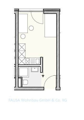 721+017 - Neubau-Studentenapartment mit Duschbad in Niedrigenergiehaus mit Aufzug!