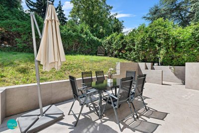 Englischer Landhausstil trifft Wiener Noblesse! 5-Zimmer Einfamilienhaus mit 2 Terrassen, großem Garten, Sauna, Fitnessraum + Doppelgarage!